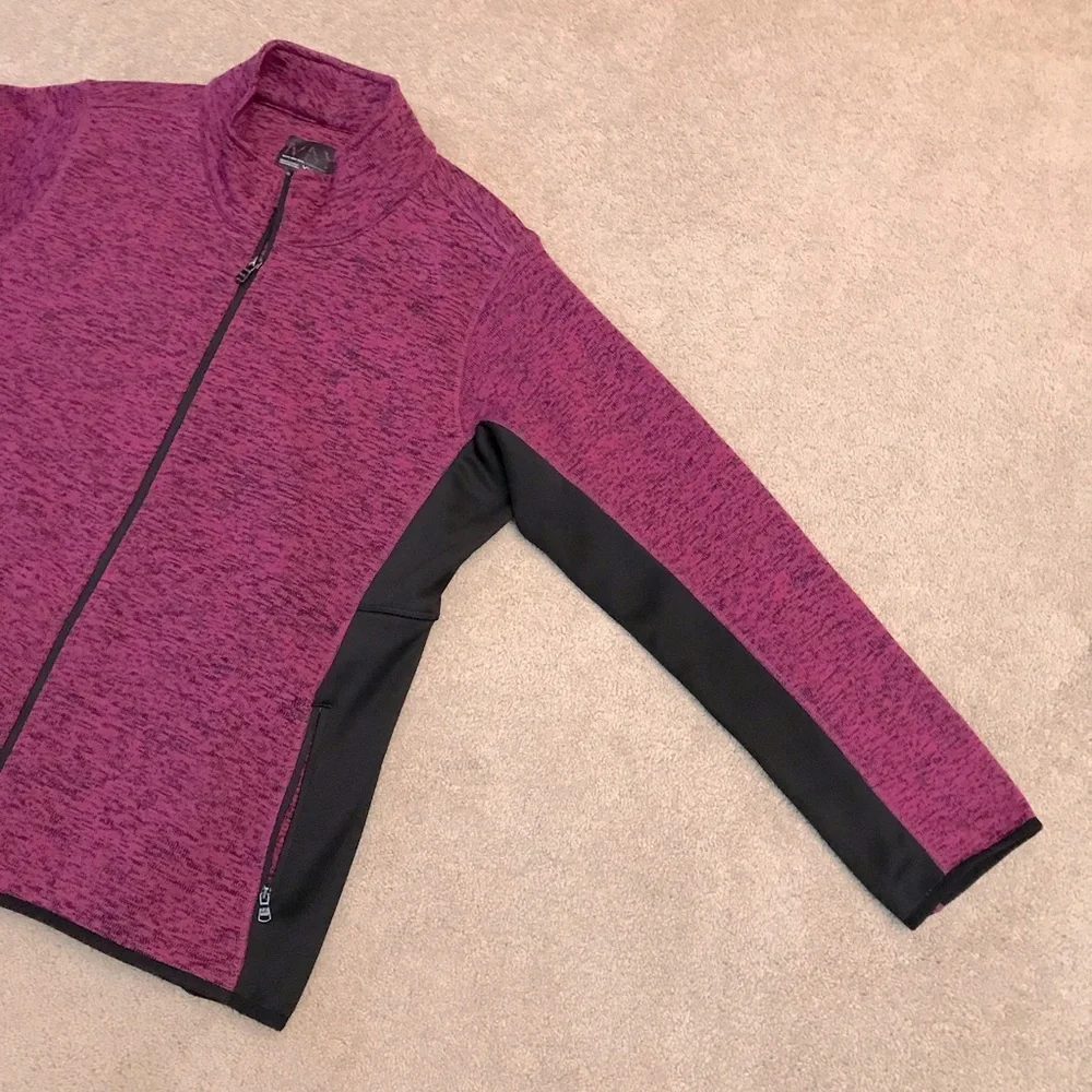 Marc New York Fleece Zip Up Jacket Womens Plus XXL 2XL Purple Black Zip Pockets - Picture 7 of 11
